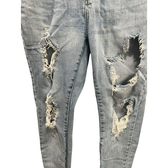 Judy Blue Women's 13/31 High Rise Super Distressed Skinny Jeans Light Acid Wash - Picture 3 of 6